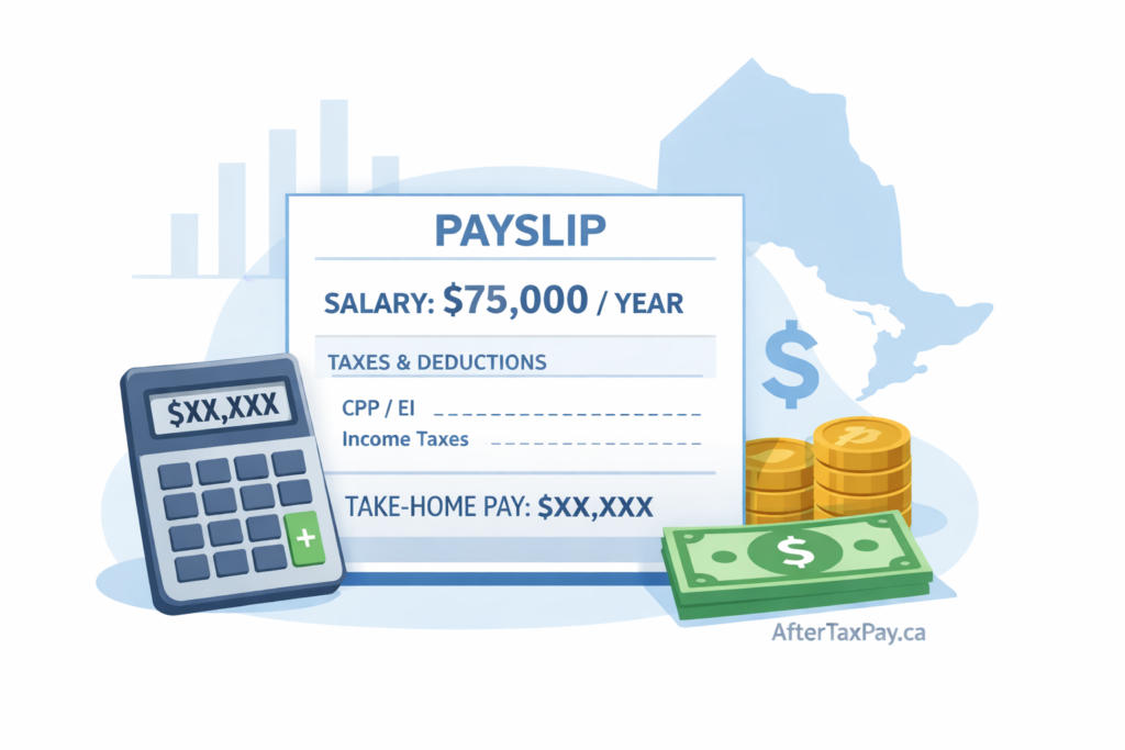 $75,000 after tax income in Ontario