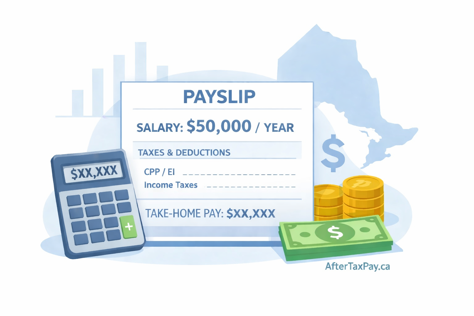$50,000 after tax in Ontario Calculator